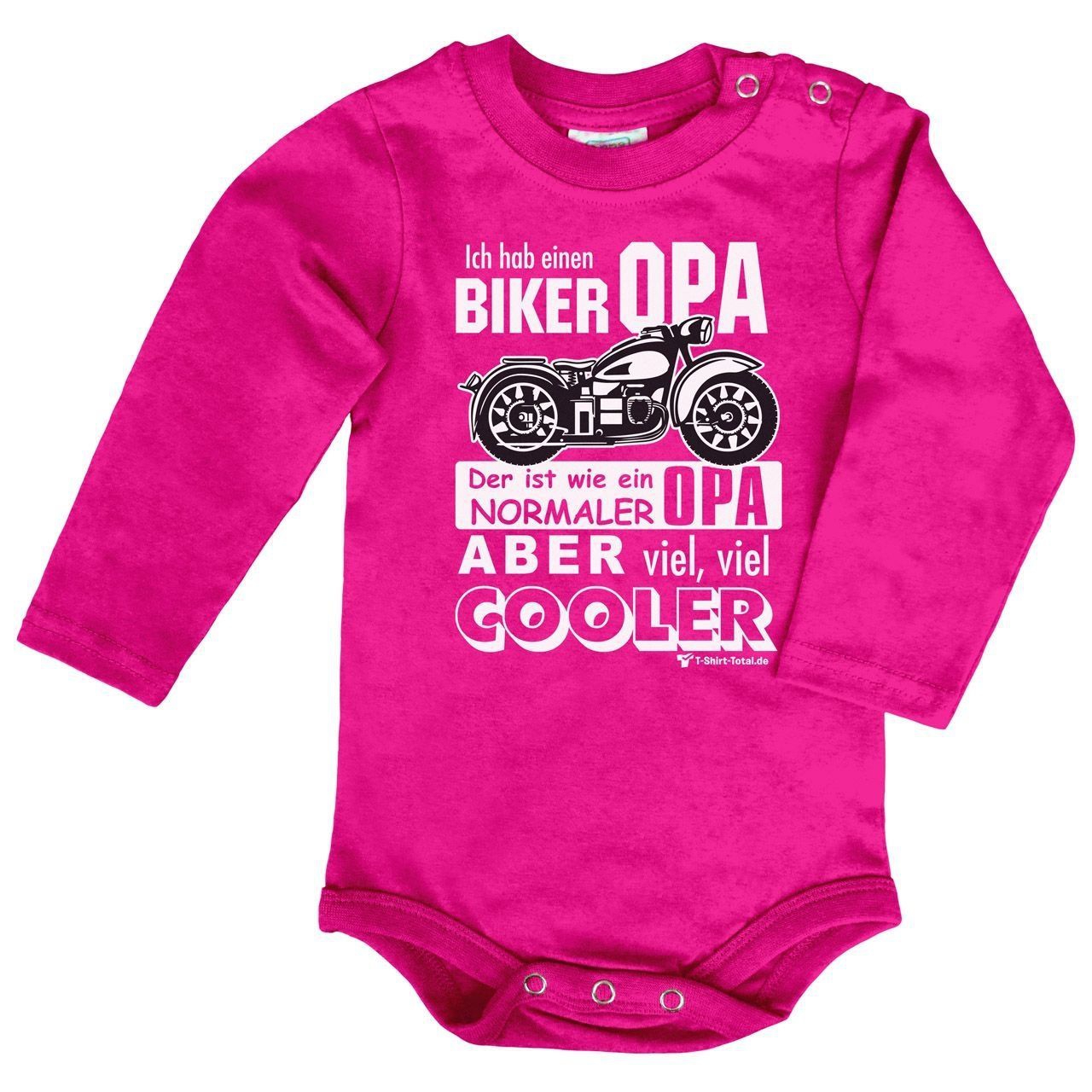 Biker Opa Baby Body Langarm pink 80 / 86