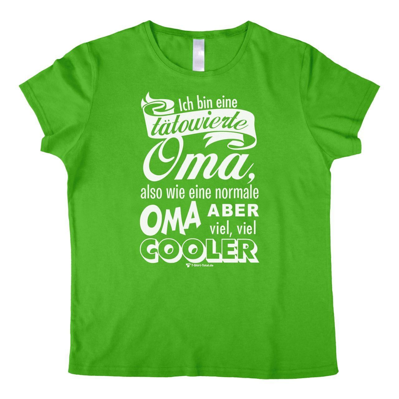 Tätowierte Oma Woman T-Shirt grün Small