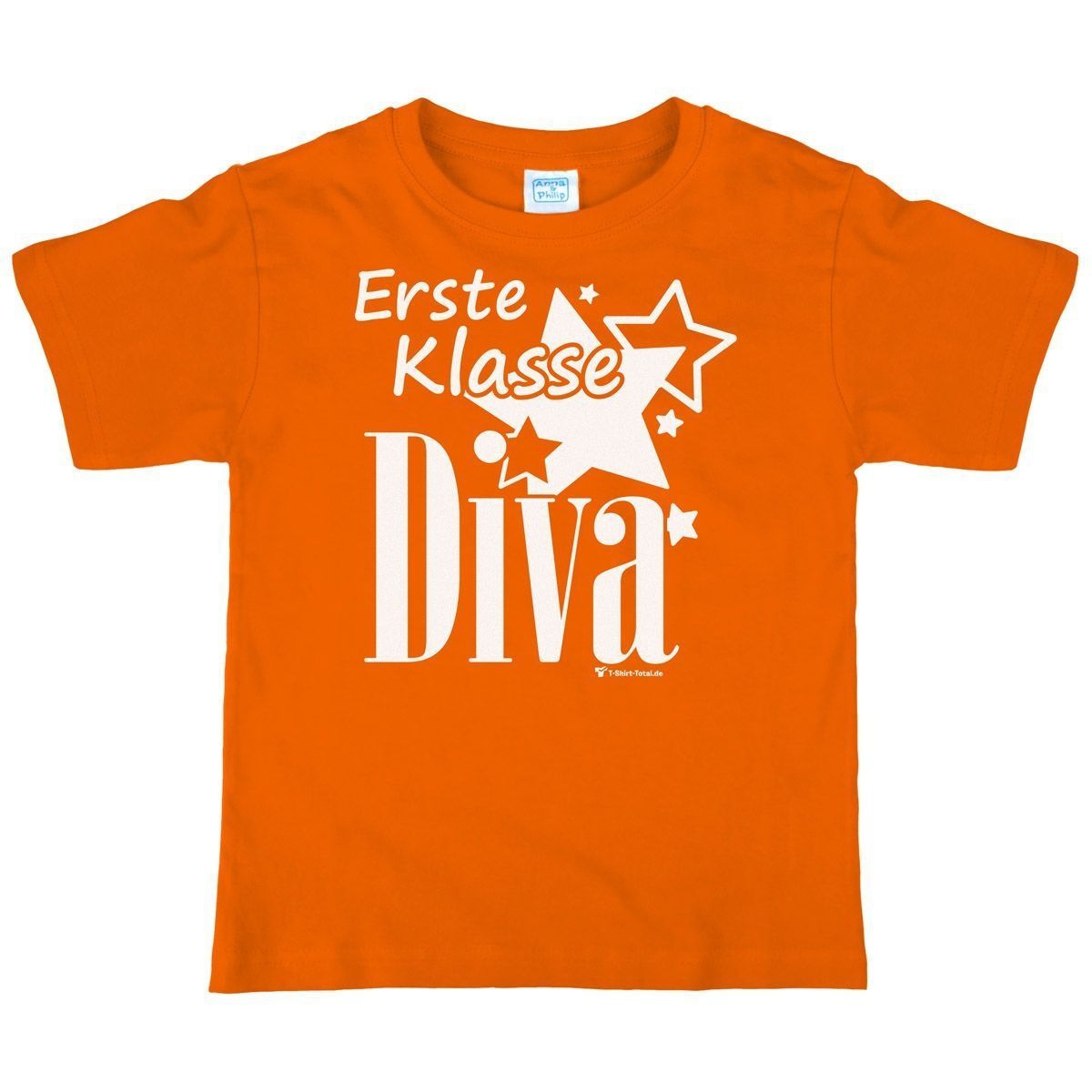 Erste Klasse Diva Kinder T-Shirt orange 122 / 128