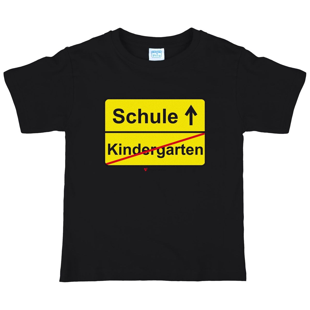 Kindergarten Schule Kinder T-Shirt mit Namen schwarz 122 / 128