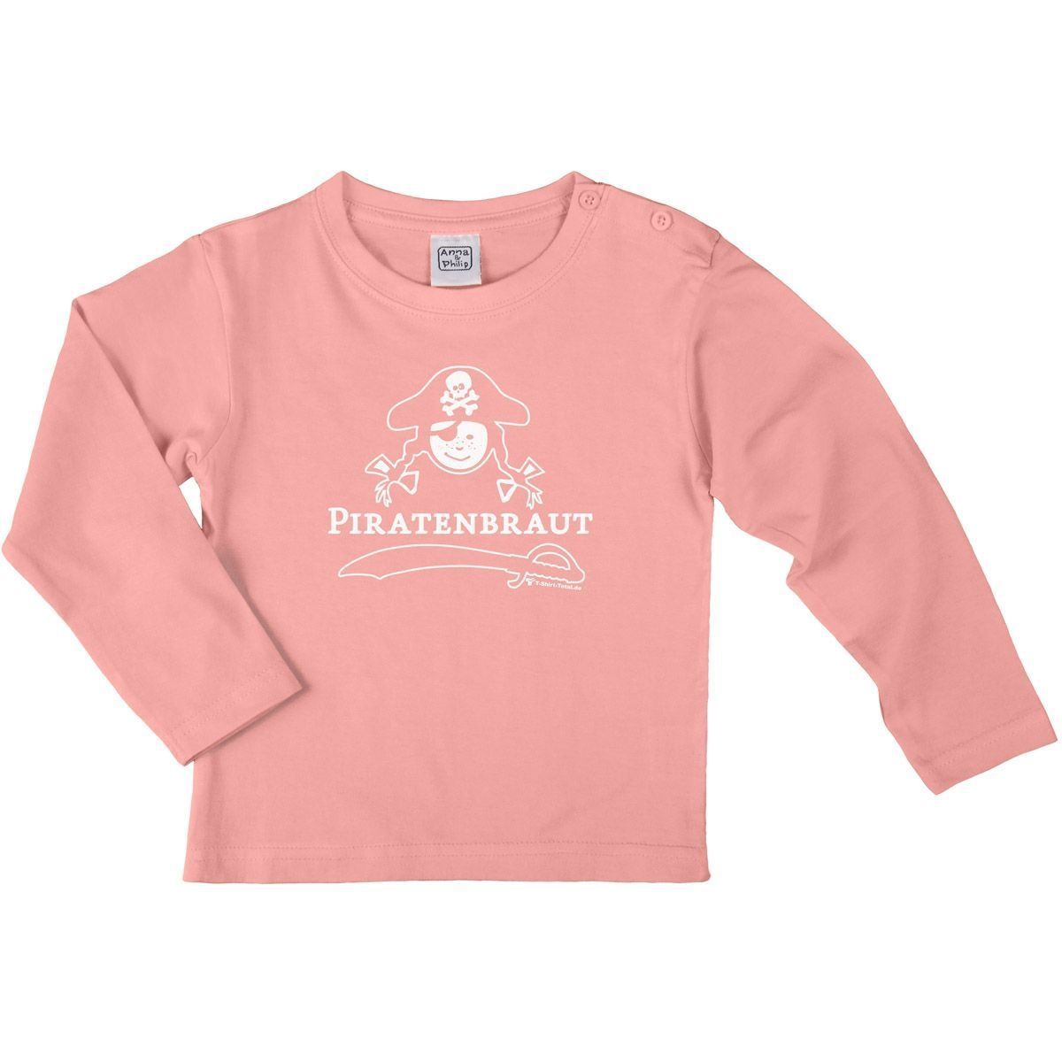 Piratenbraut Kinder Langarm Shirt rosa 110 / 116