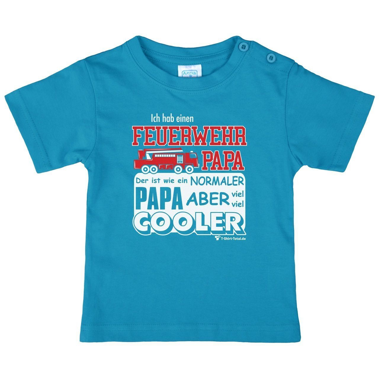 Feuerwehr Papa Kinder T-Shirt türkis 98