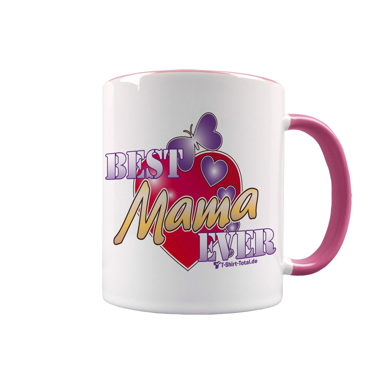 Best Mama ever Tasse rosa / weiß