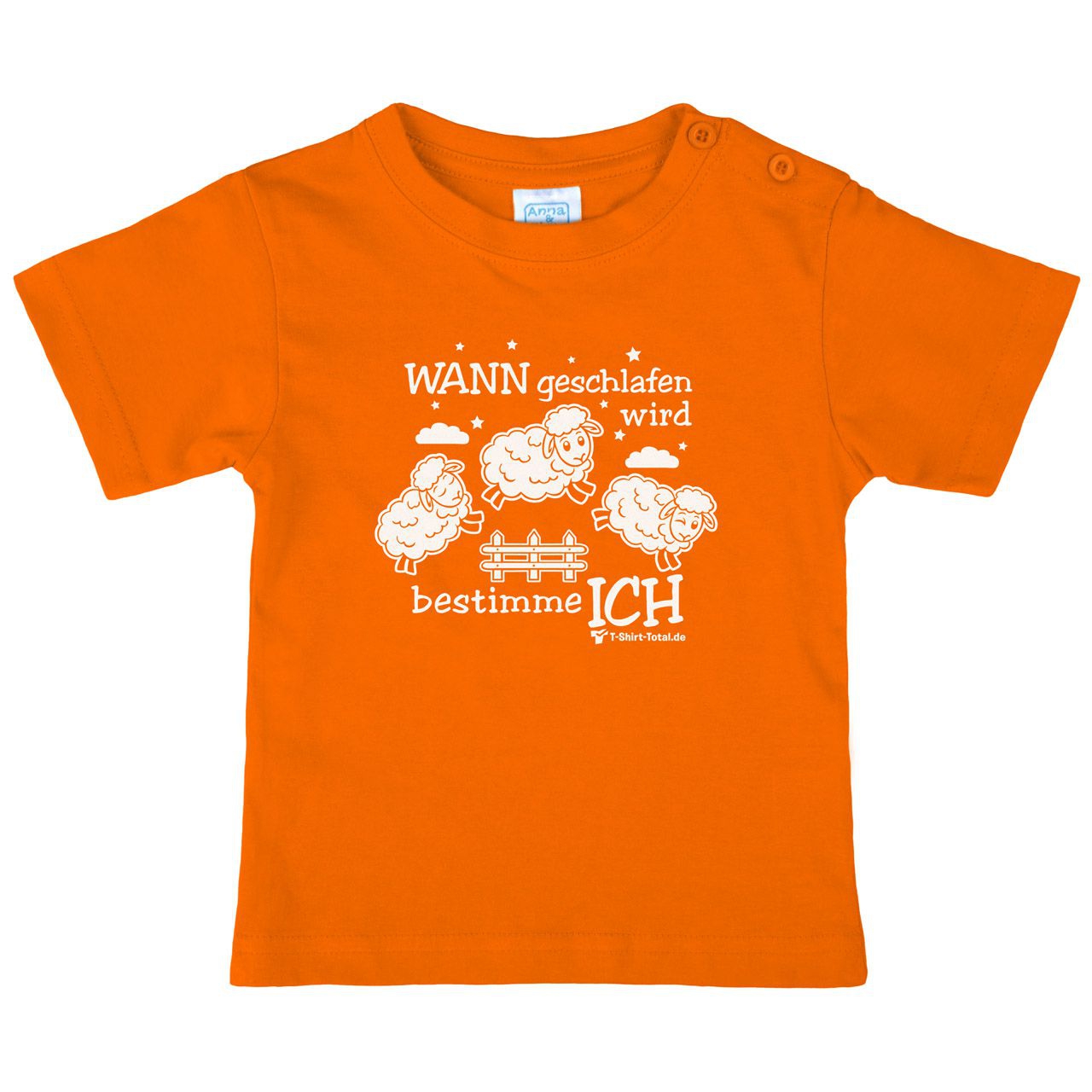 Wann geschlafen wird Kinder T-Shirt orange 68 / 74