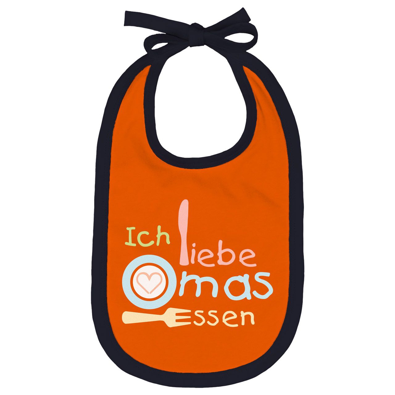 Liebe Omas Essen Lätzchen orange / navy