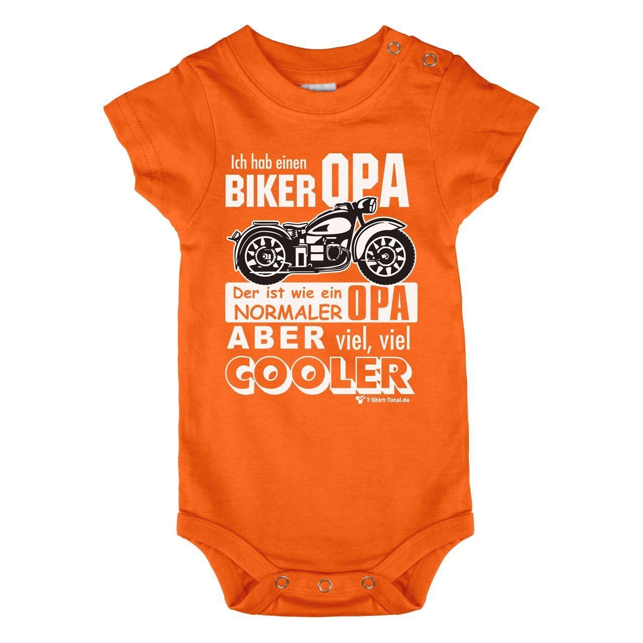 Biker Opa Baby Body Kurzarm orange 68 / 74