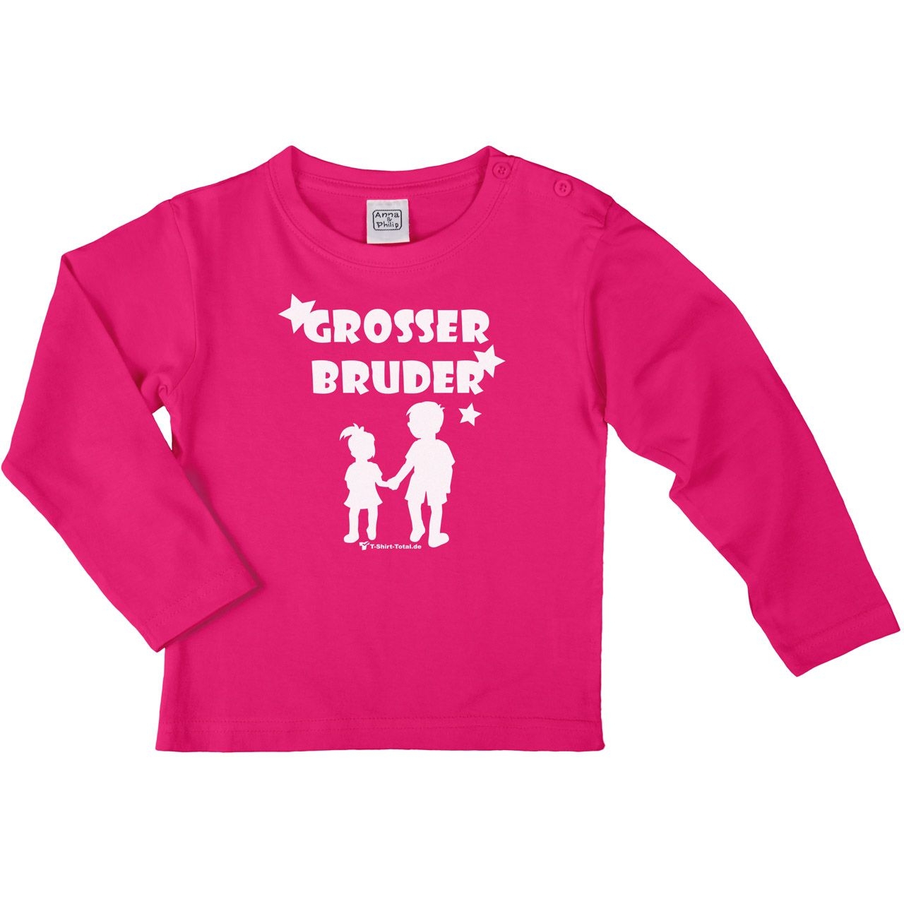 Großer Bruder JM Kinder Langarm Shirt pink 122 / 128