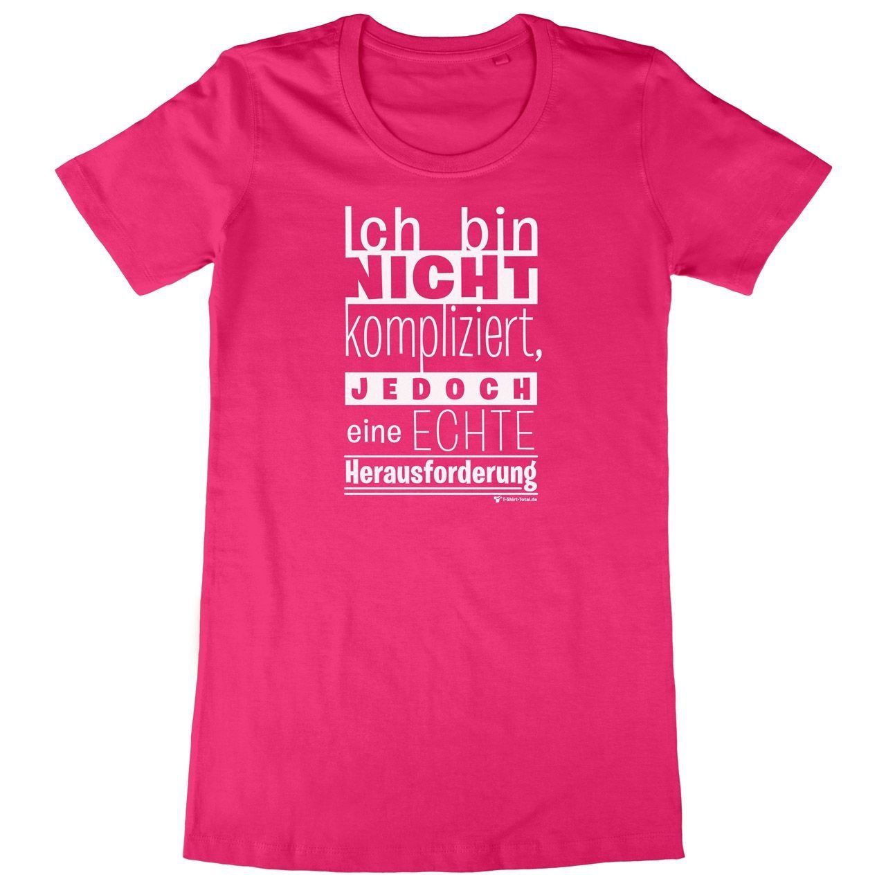 Bin nicht kompliziert Woman Long Shirt pink 2-Extra Large