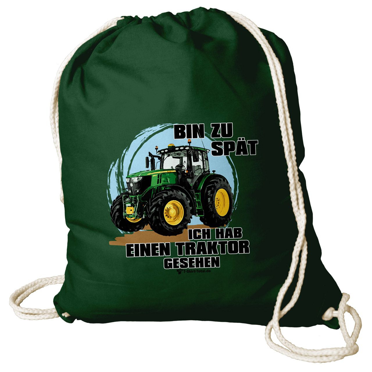 Hab einen Traktor Baumwoll Rucksack dunkelgrün