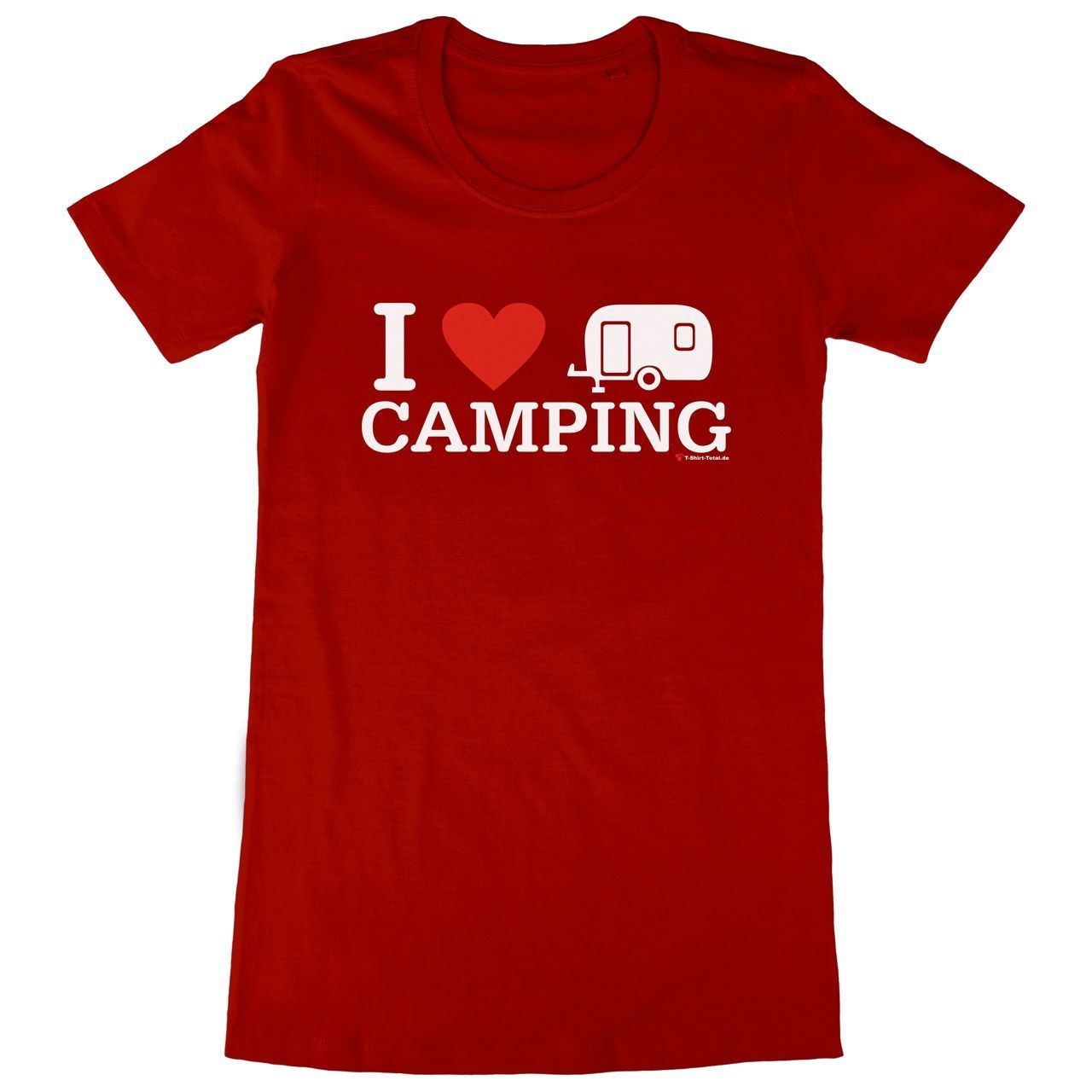 I love Camping Woman Long Shirt rot Extra Large