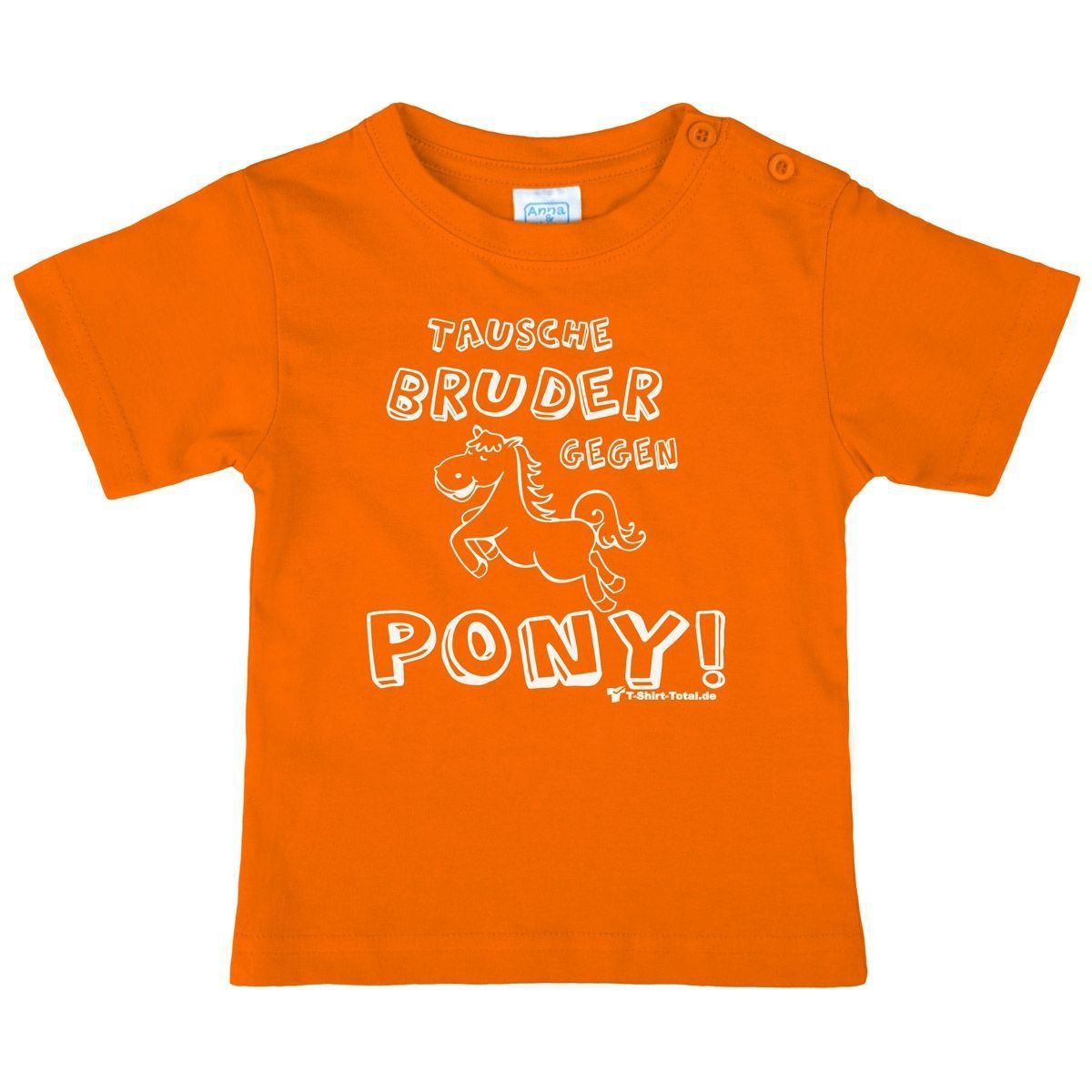 Tausche Bruder gegen Pony Kinder T-Shirt orange 80 / 86