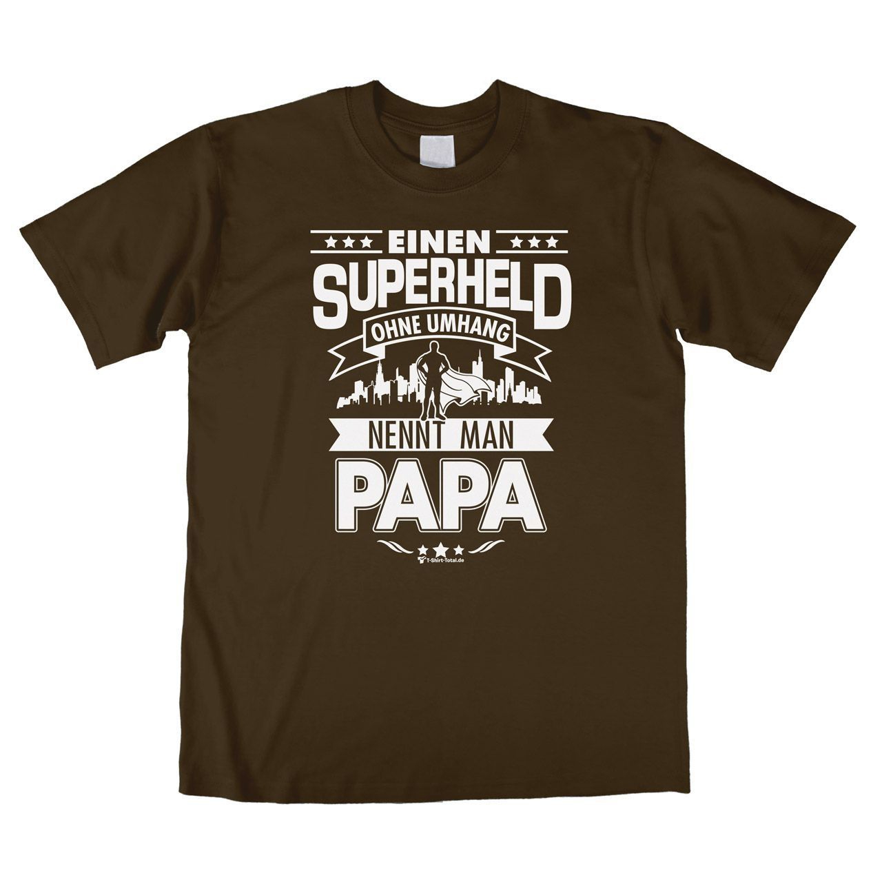 Superheld Papa Unisex T-Shirt braun Large
