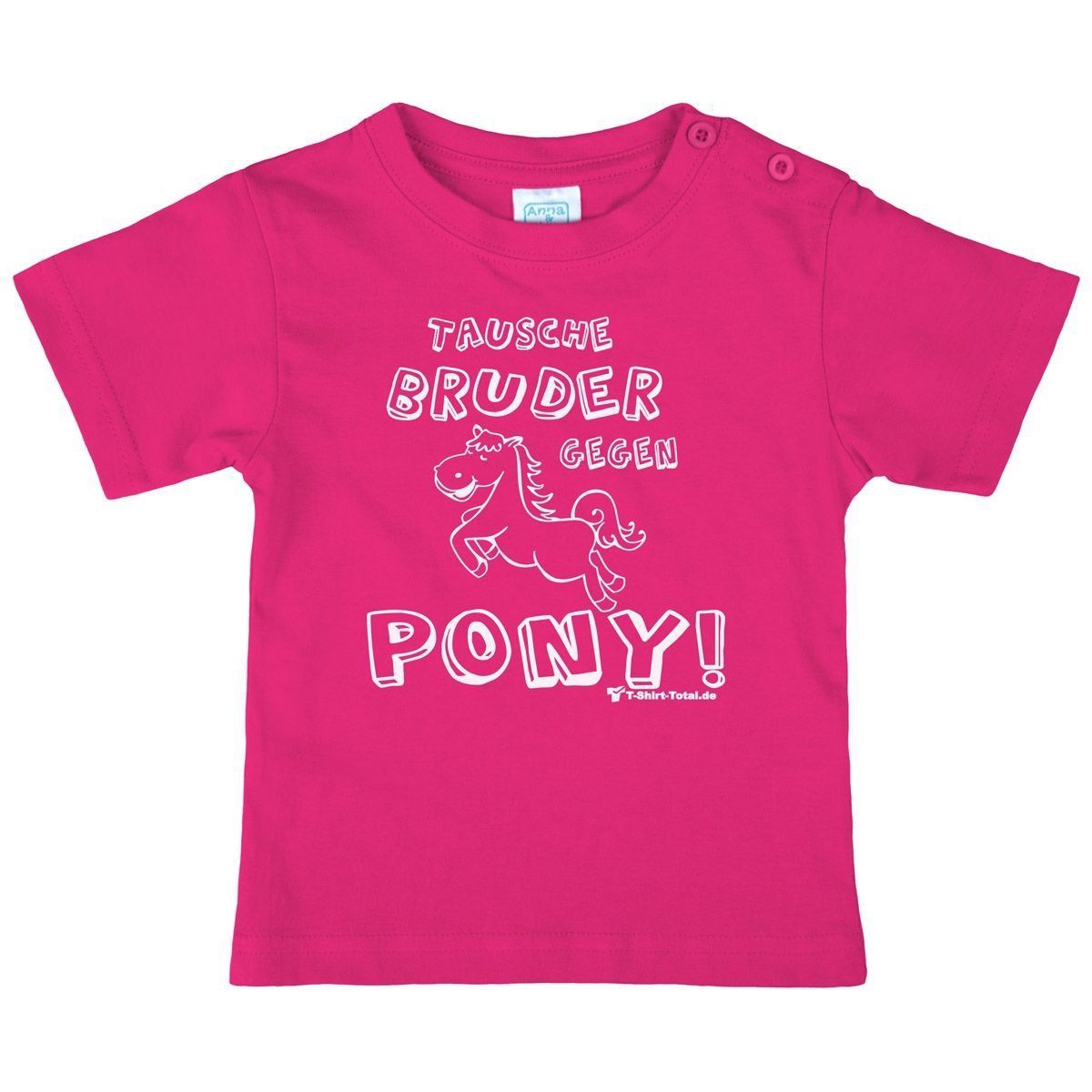 Tausche Bruder gegen Pony Kinder T-Shirt pink 80 / 86