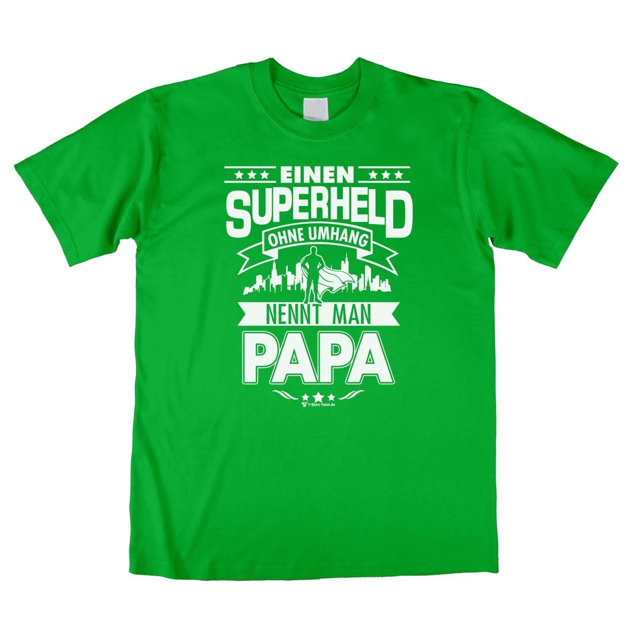 Superheld Papa Unisex T-Shirt grün Large