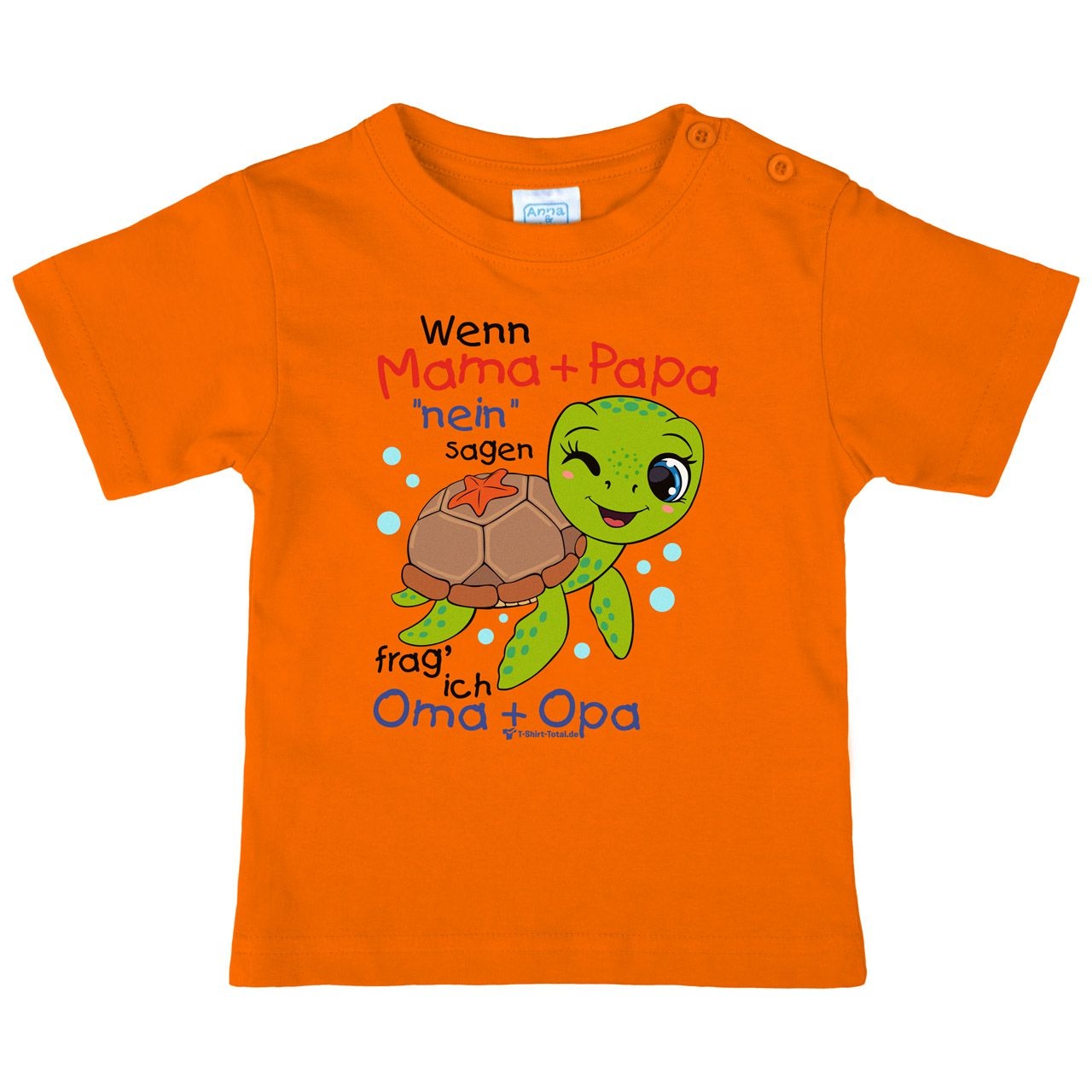 Wenn Mama und Papa nein sagen Schildkröte Kinder T-Shirt orange 98