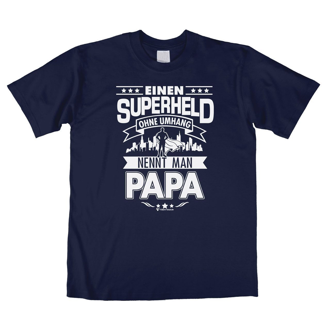 Superheld Papa Unisex T-Shirt navy Large