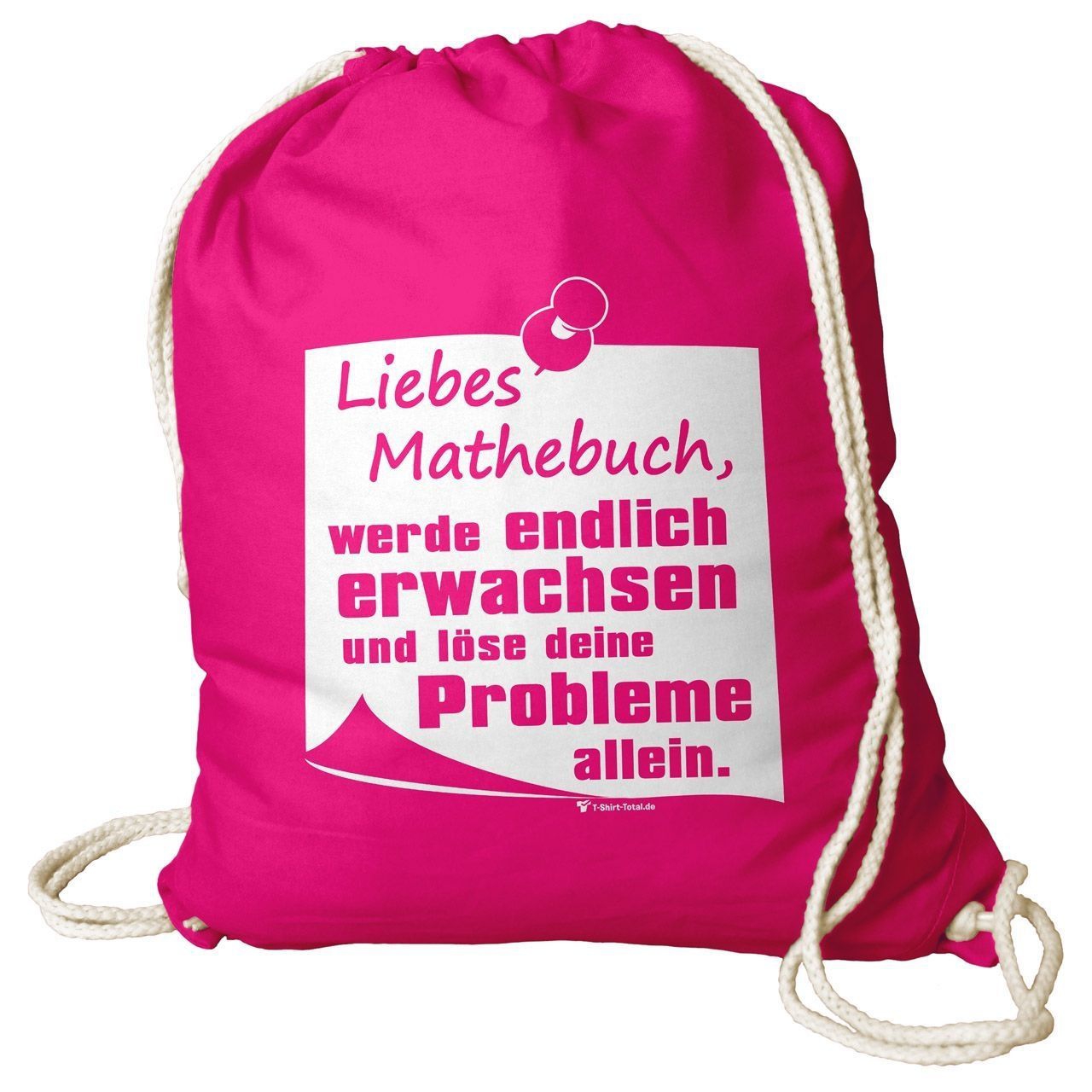 Liebes Mathebuch Rucksack Beutel pink