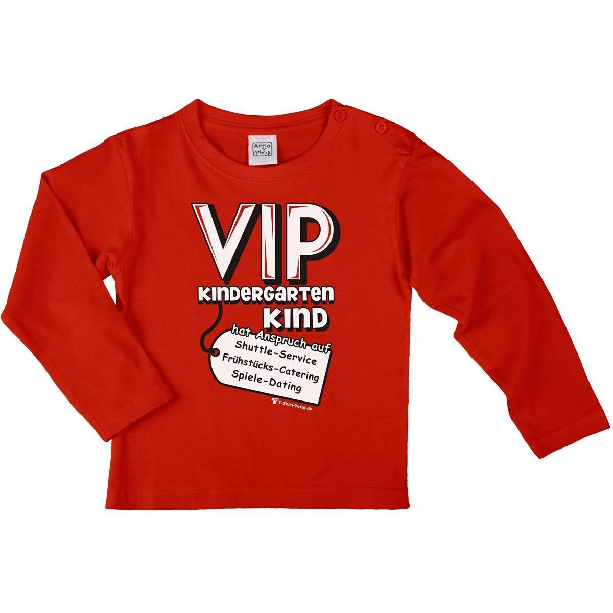 VIP Kindergartenkind Kinder Langarm Shirt rot 104