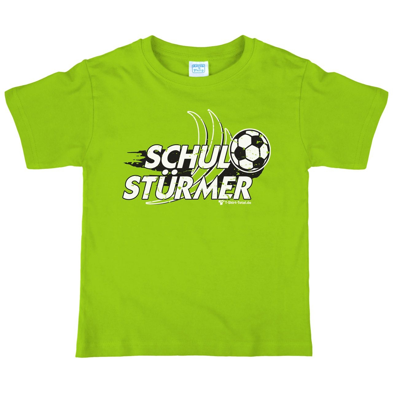 Schulstürmer Kinder T-Shirt mit Namen hellgrün 122 / 128