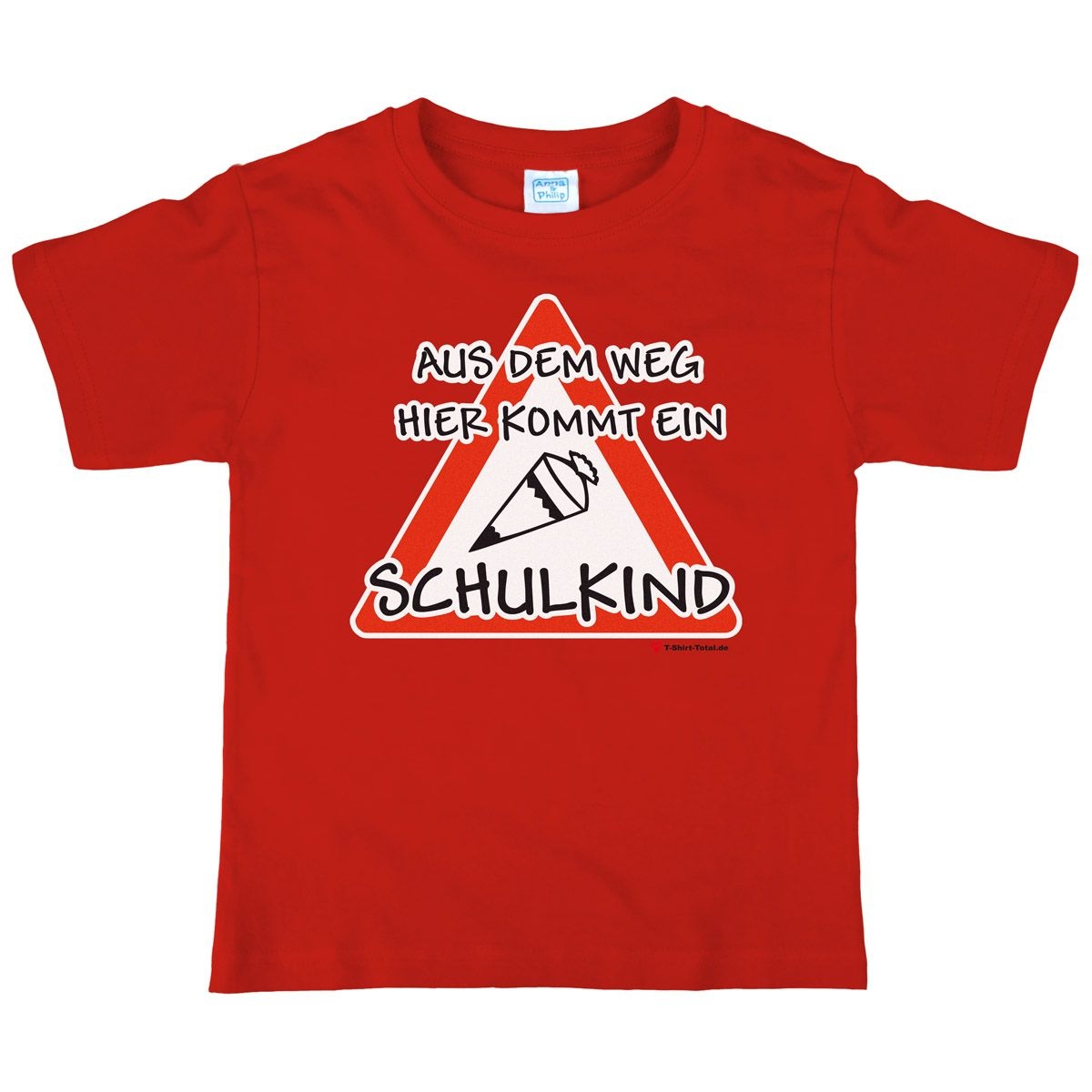 Kommt ein Schulkind Kinder T-Shirt mit Namen rot 122 / 128