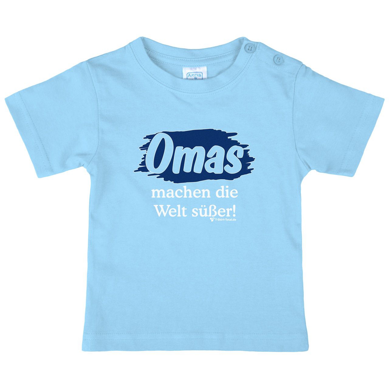 Welt süßer Oma Kinder T-Shirt hellblau 110 / 116