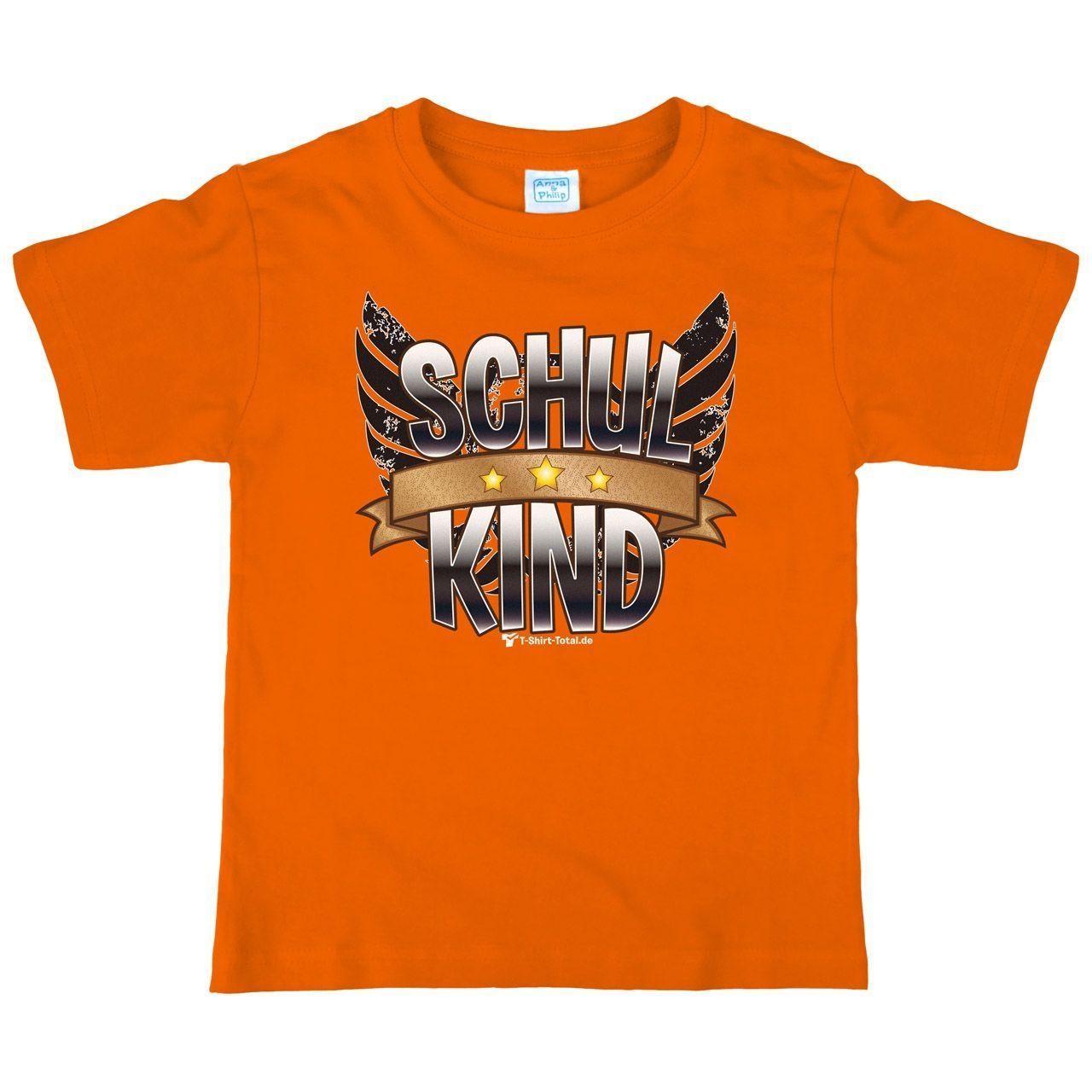 Schulkind Patch Kinder T-Shirt orange 122 / 128