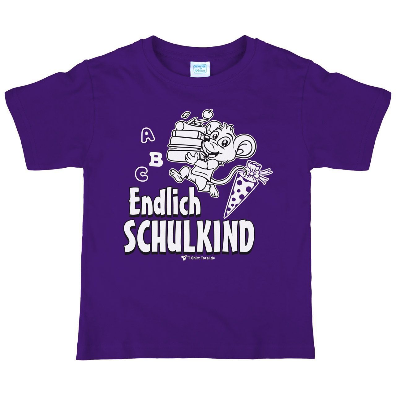 Endlich Schulkind Kinder T-Shirt lila 122 / 128