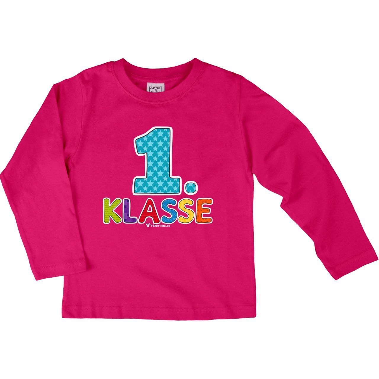 Erste Klasse Kinder Langarm Shirt pink 110 / 116
