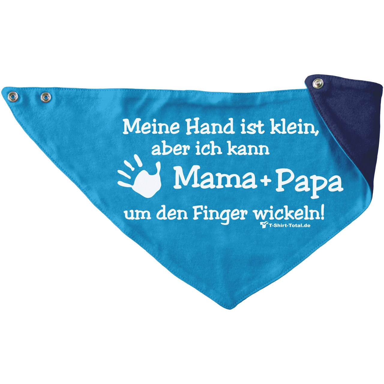 Kleine Hand Mama Papa Kinder Dreieckstuch türkis/navy