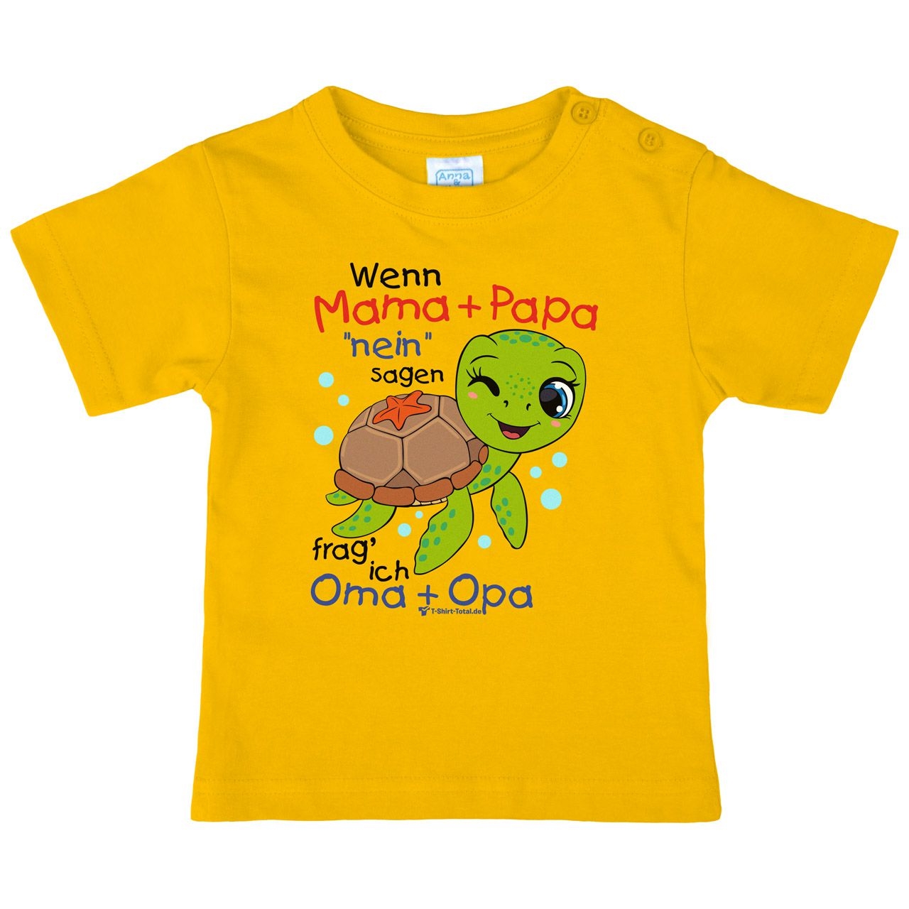 Wenn Mama und Papa nein sagen Schildkröte Kinder T-Shirt gelb 98