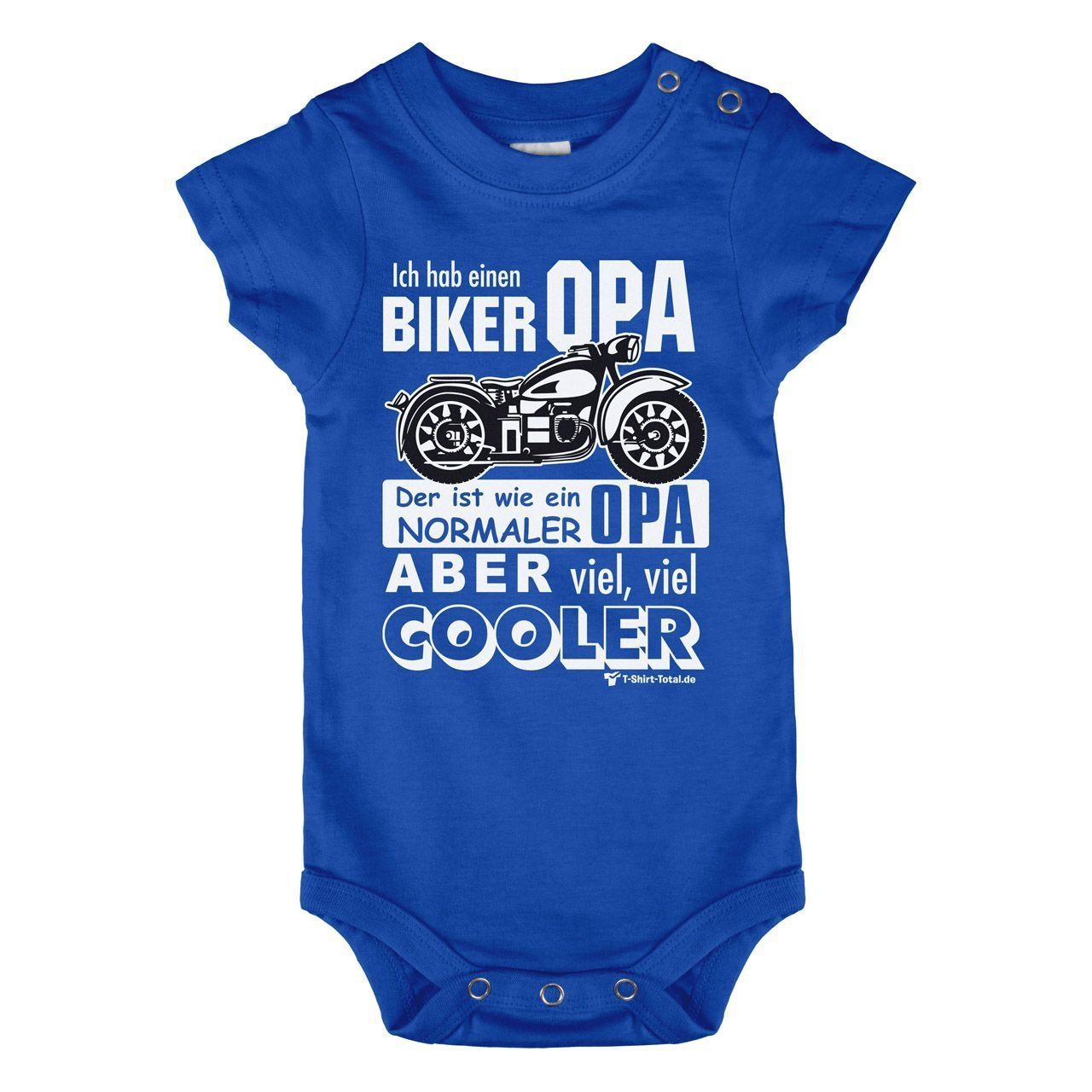 Biker Opa Baby Body Kurzarm royal 56 / 62