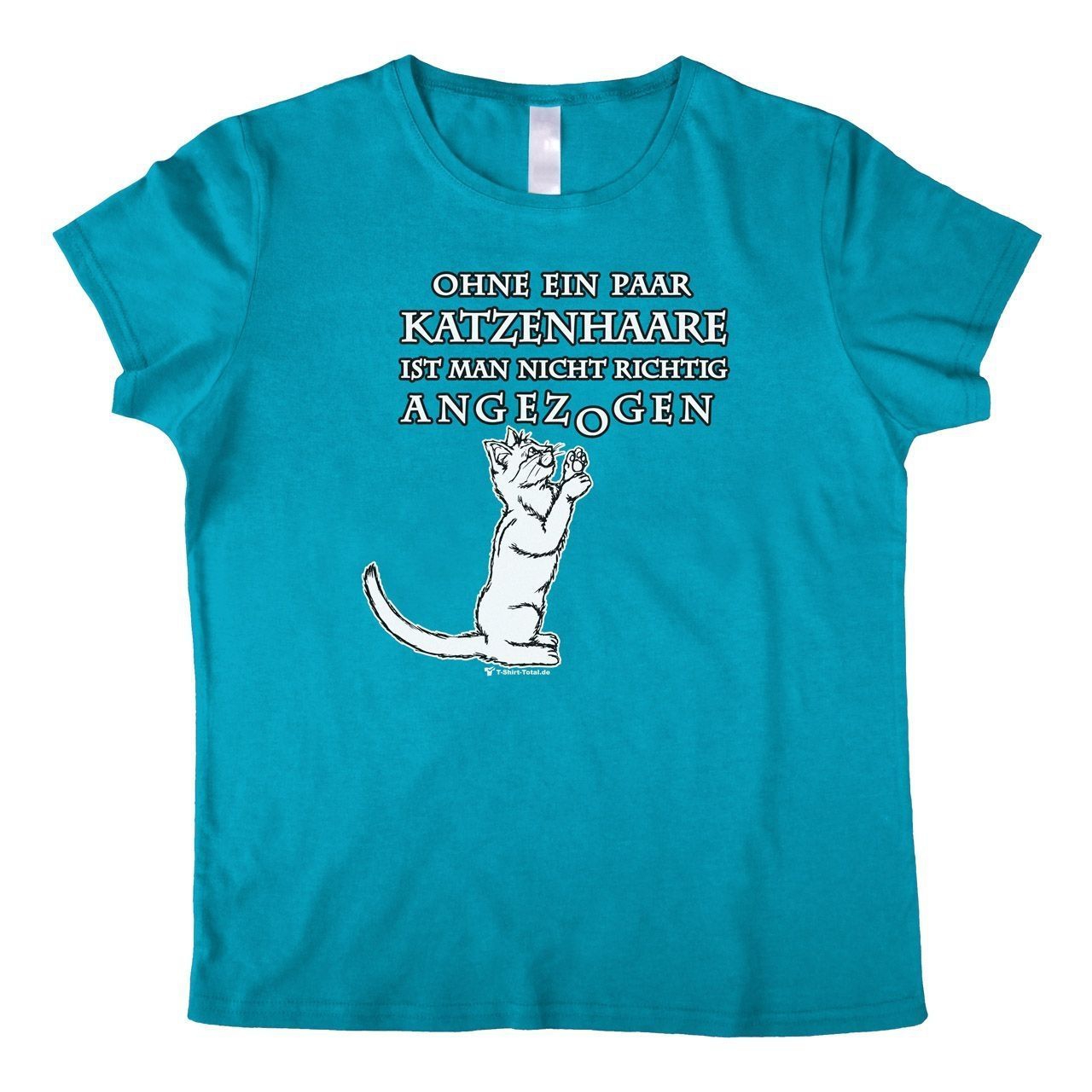 Katzenhaare Woman T-Shirt türkis Large