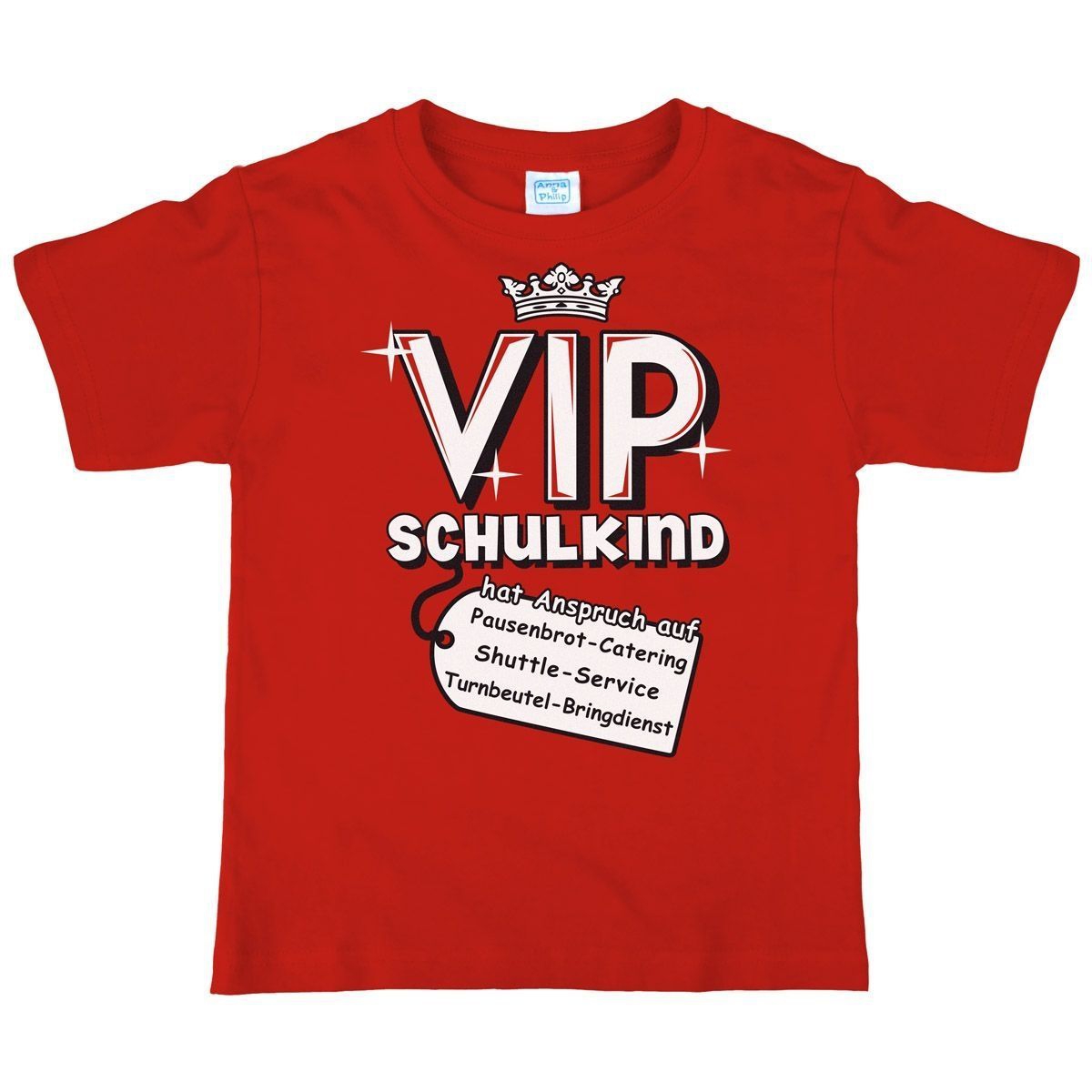 VIP Schulkind Kinder T-Shirt rot 122 / 128