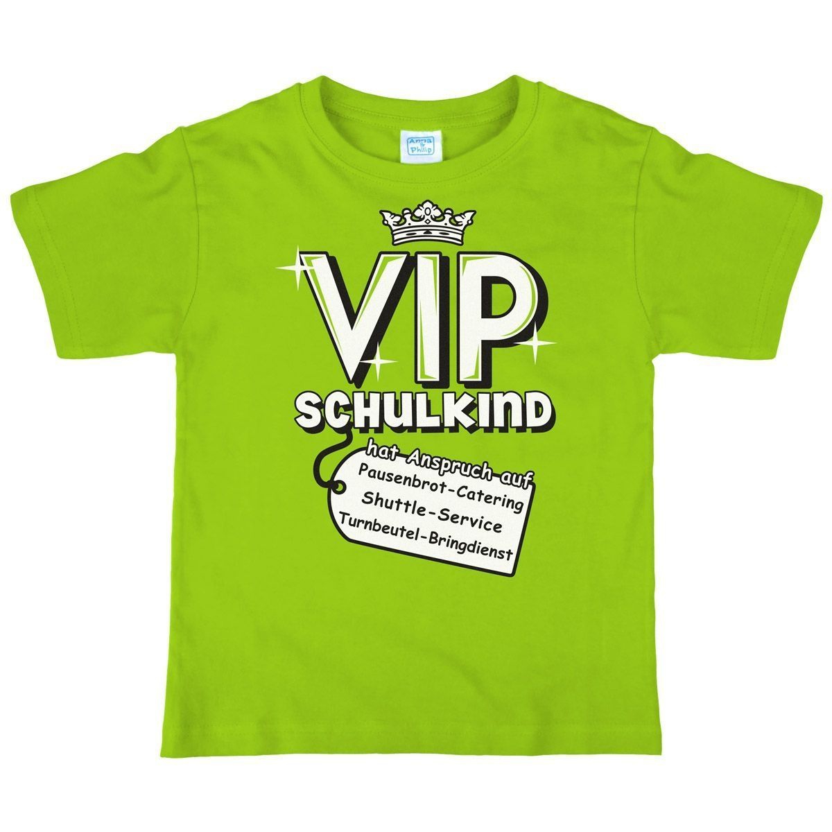 VIP Schulkind Kinder T-Shirt hellgrün 122 / 128