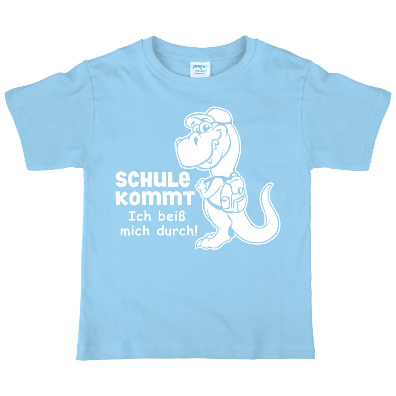 Dino Schule Kommt Kinder T-Shirt hellblau 134 / 140