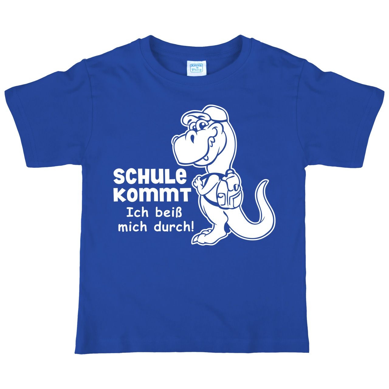 Dino Schule Kommt Kinder T-Shirt royal 134 / 140