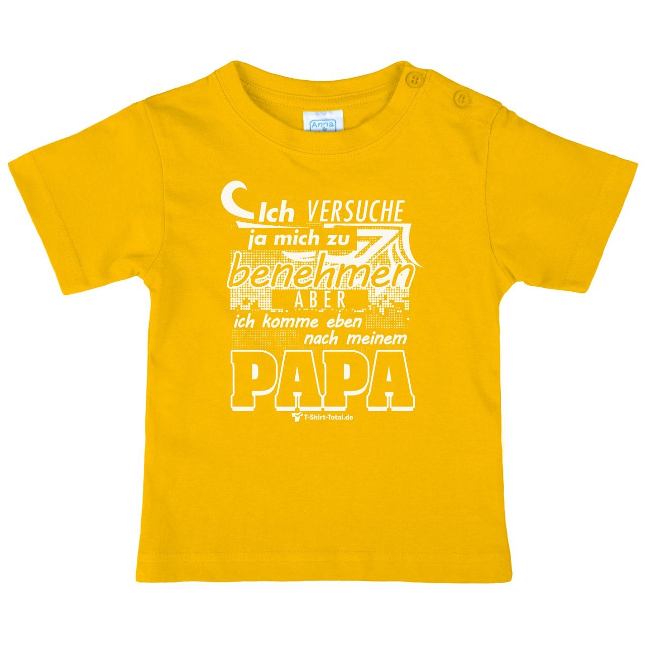 Komme nach Papa Kinder T-Shirt gelb 92