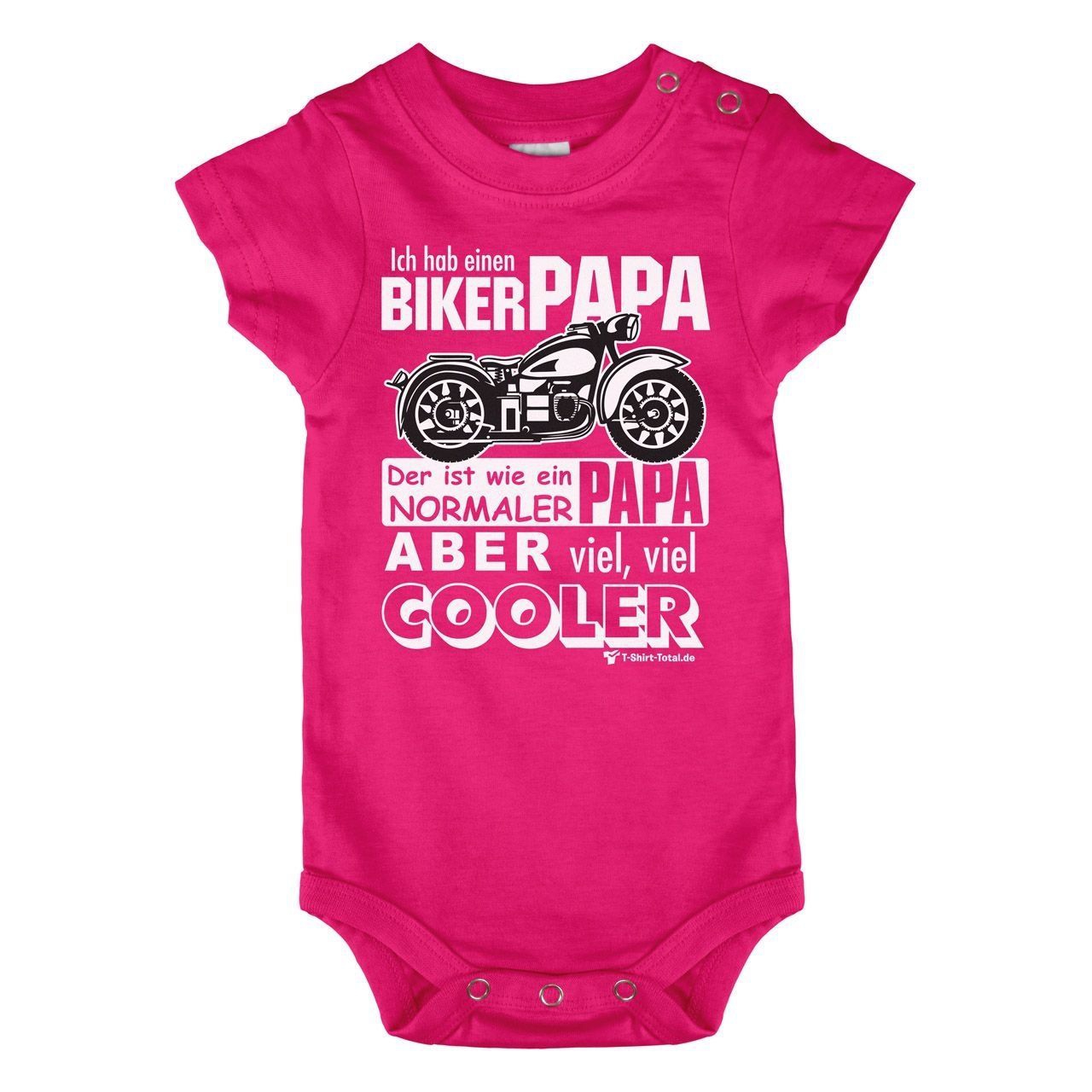 Biker Papa Baby Body Kurzarm pink 68 / 74