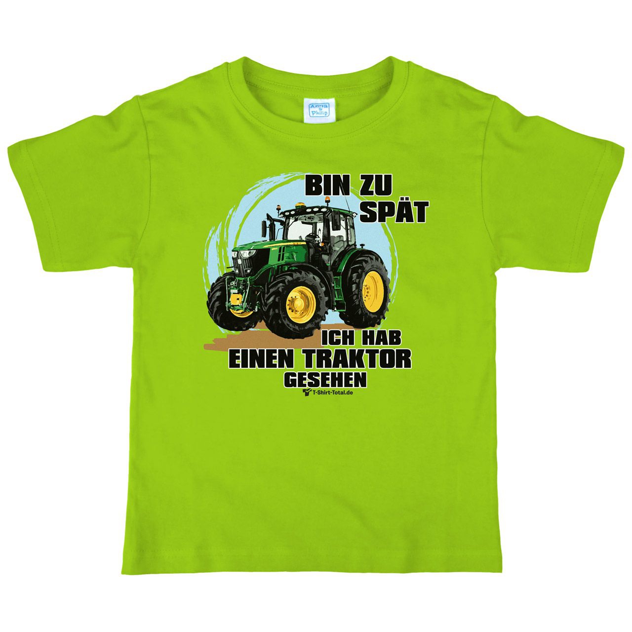 Hab einen Traktor Kinder T-Shirt hellgrün 110 / 116