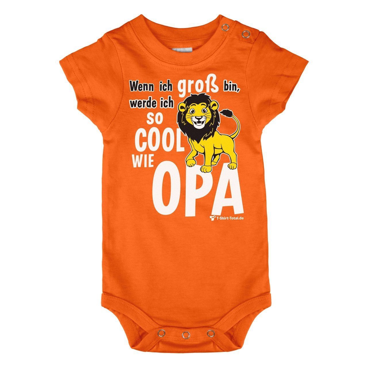 Cool wie Opa Löwe Baby Body Kurzarm orange 56 / 62