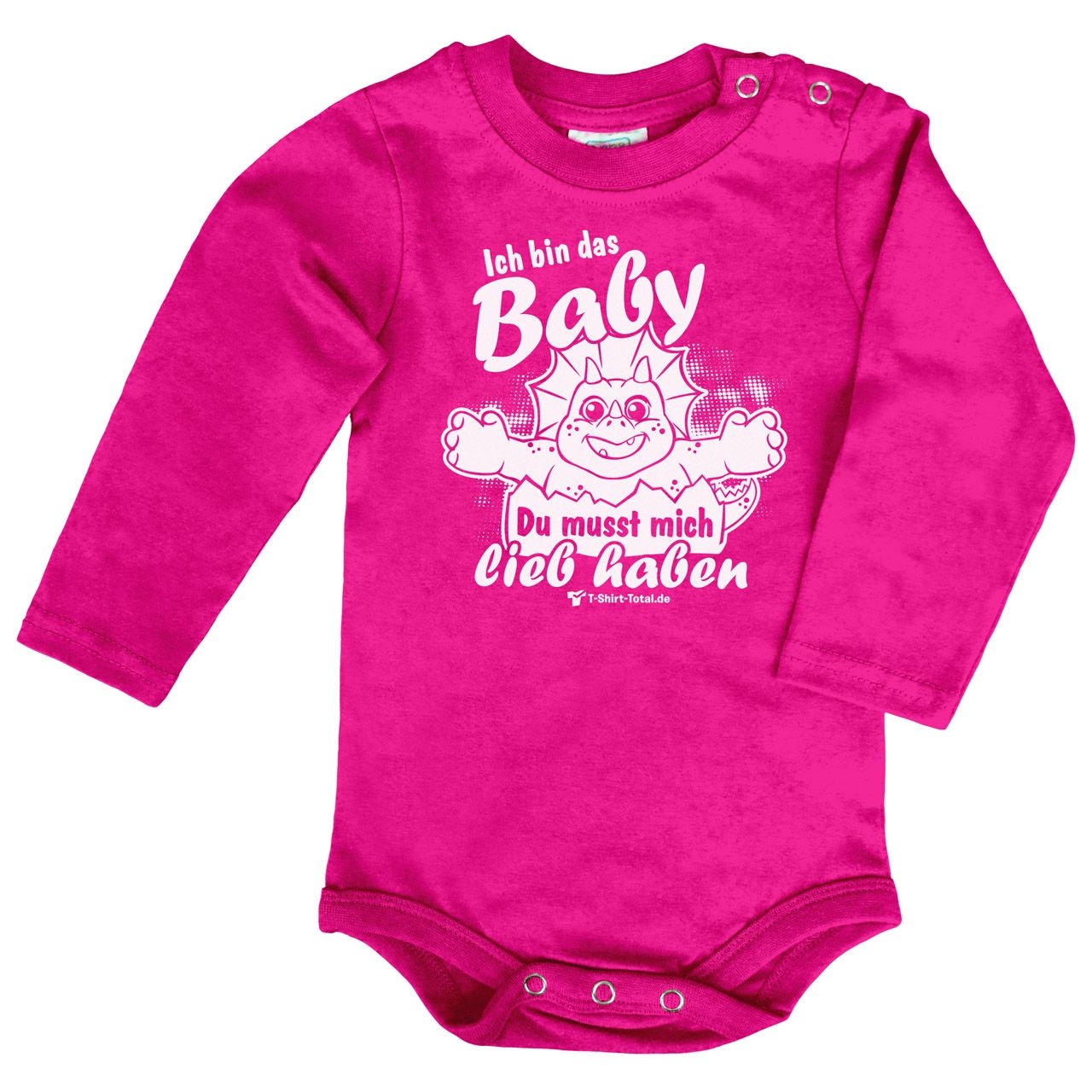 Bin das Baby Baby Body Langarm pink 68 / 74