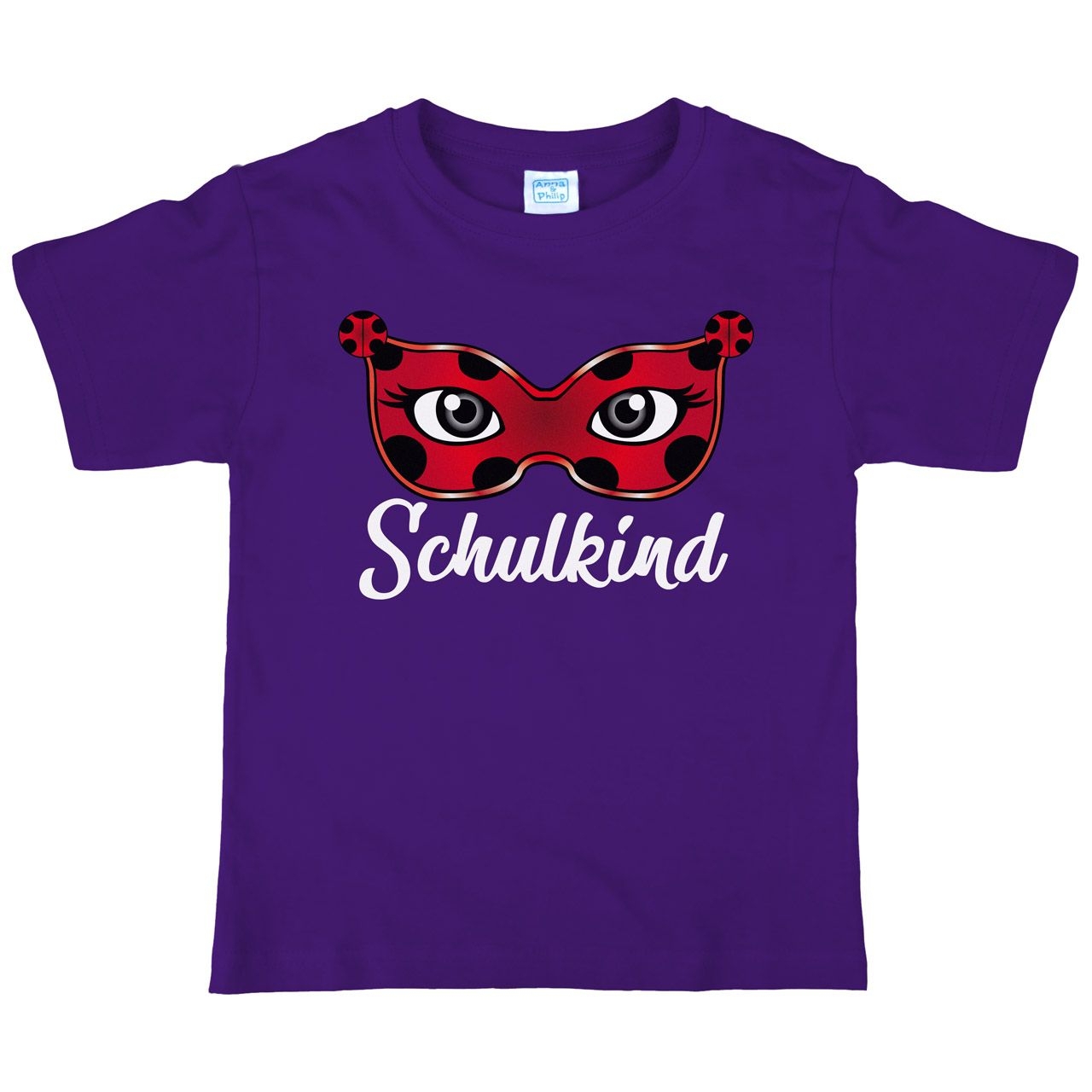Schulkind Maske Marienkäfer Kinder T-Shirt lila 122 / 128