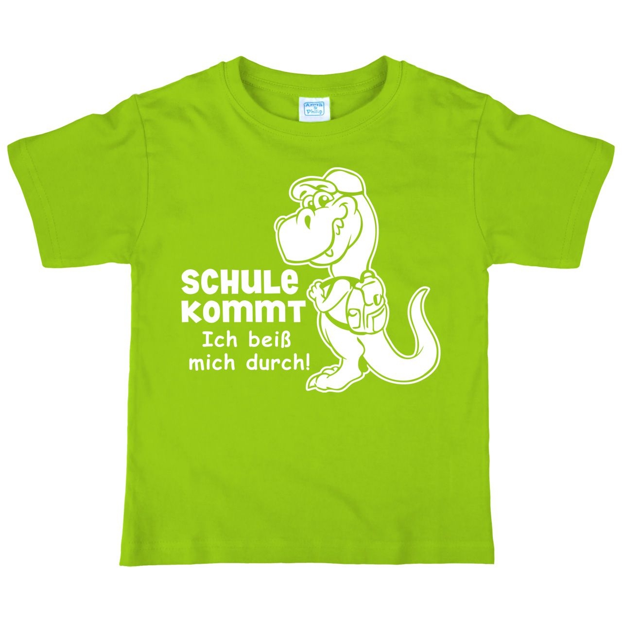 Dino Schule Kommt Kinder T-Shirt hellgrün 134 / 140