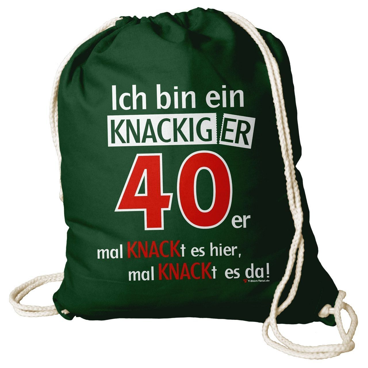 Knackiger 40er Rucksack Beutel dunkelgrün