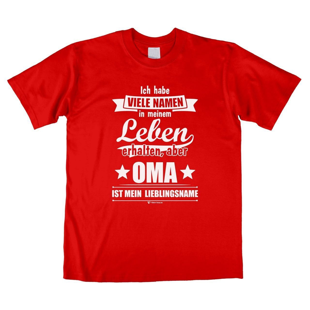 Lieblingsname Oma Unisex T-Shirt rot Medium