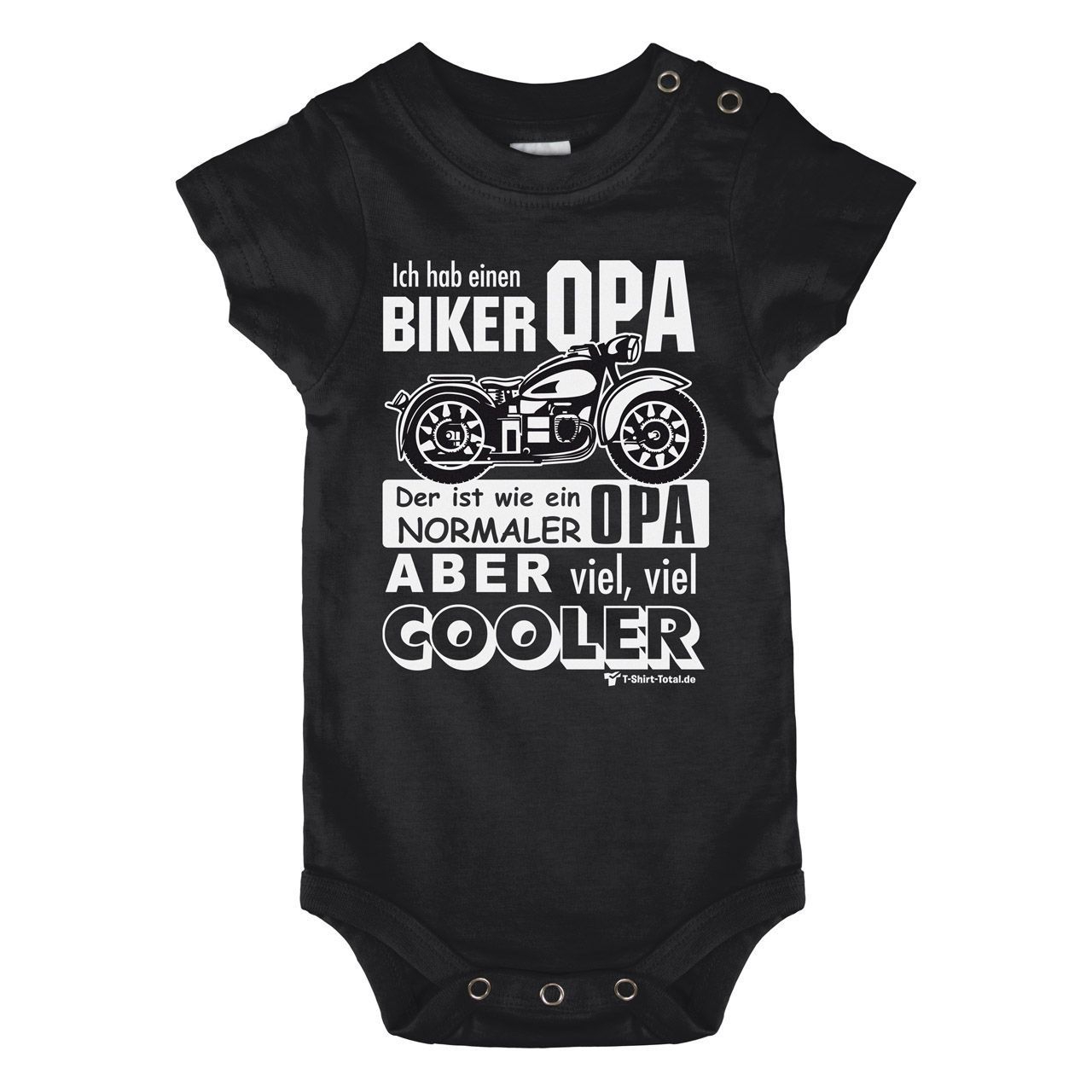 Biker Opa Baby Body Kurzarm schwarz 68 / 74