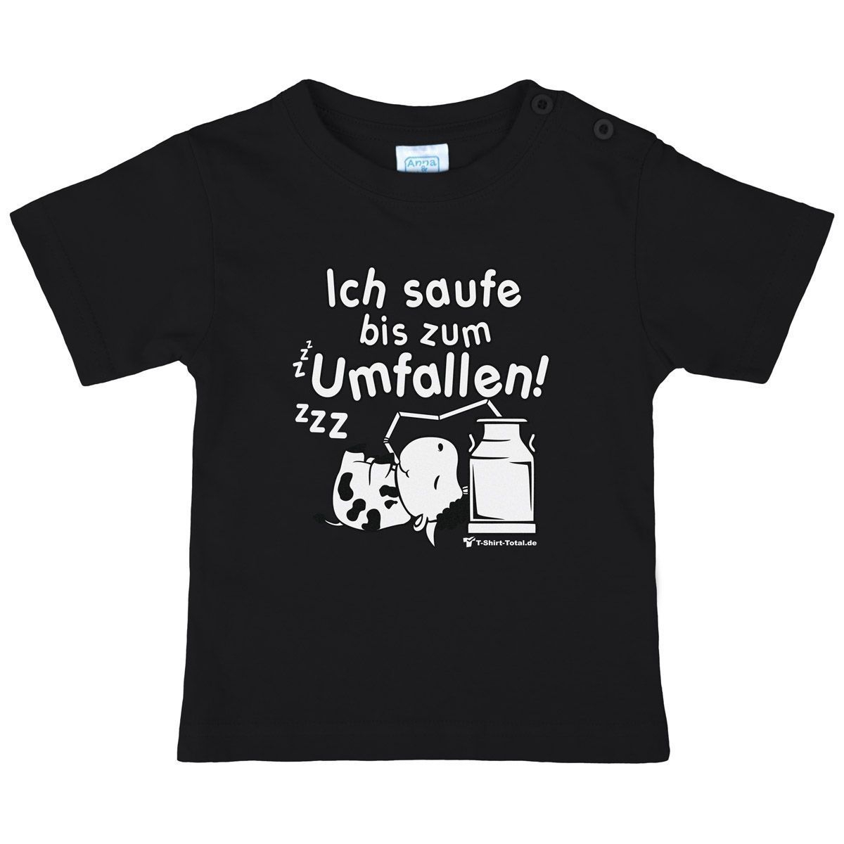 Saufe bis zum Umfallen Kinder T-Shirt schwarz 68 / 74