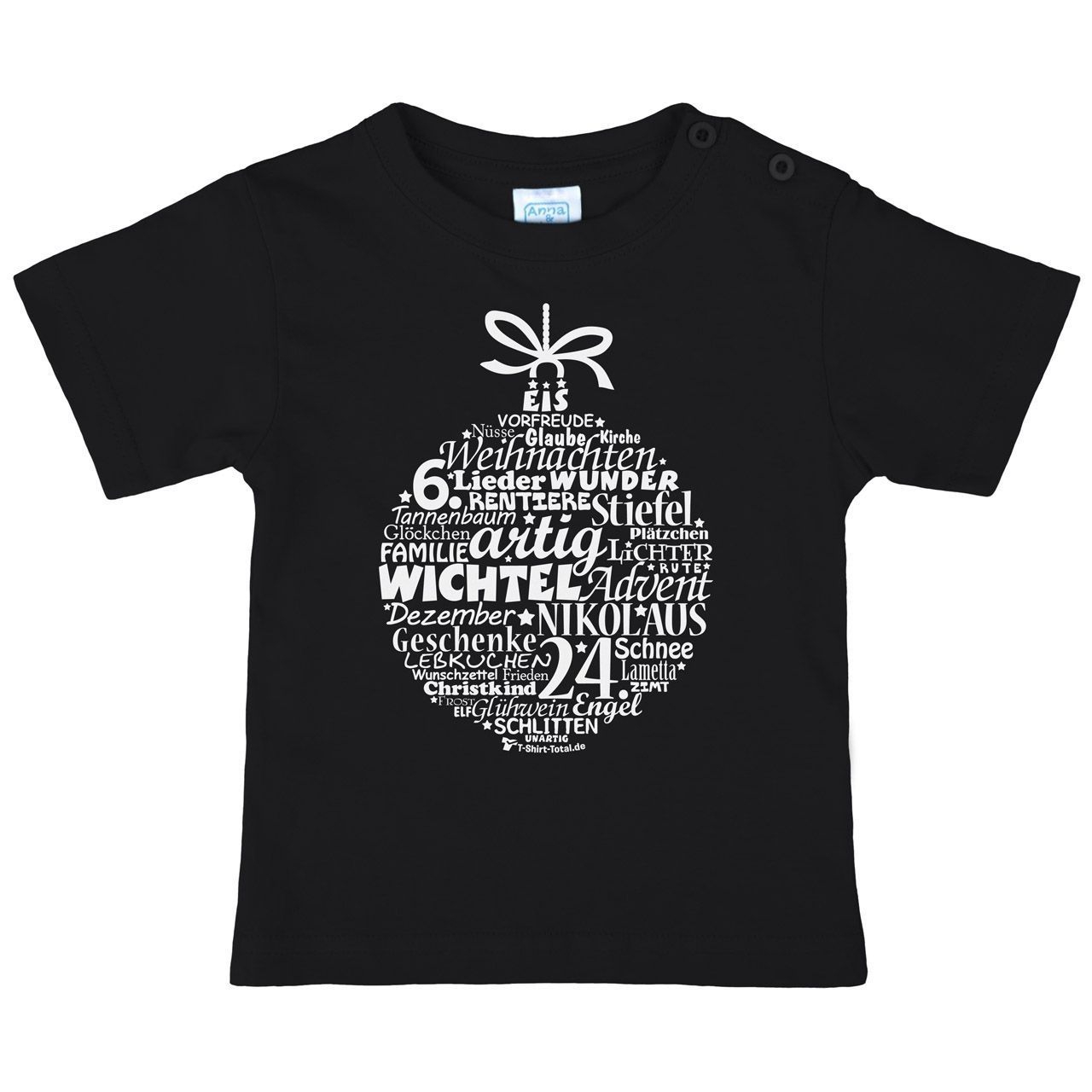 Christbaumkugel Kinder T-Shirt schwarz 134 / 140