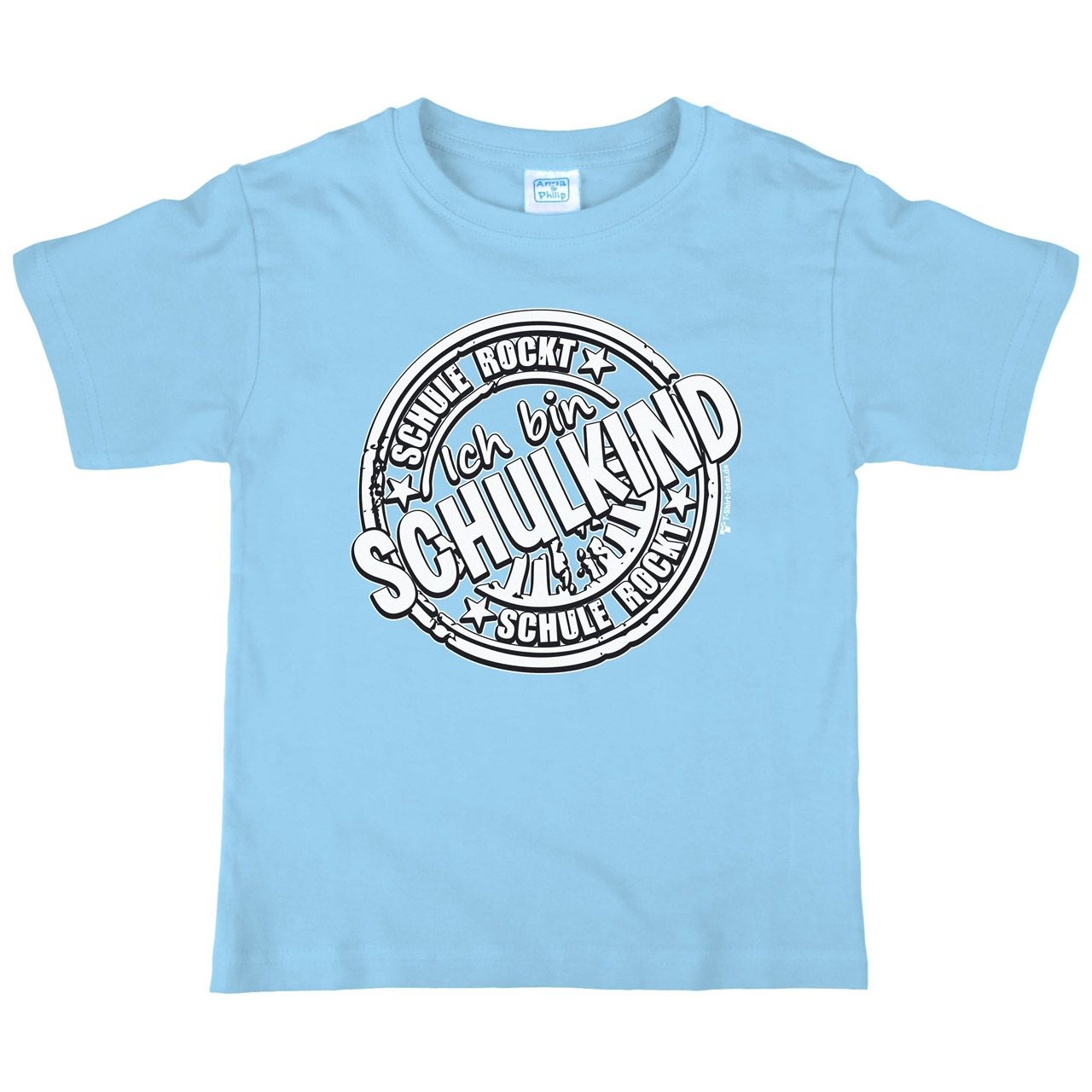Schule rockt Kinder T-Shirt mit Namen hellblau 122 / 128