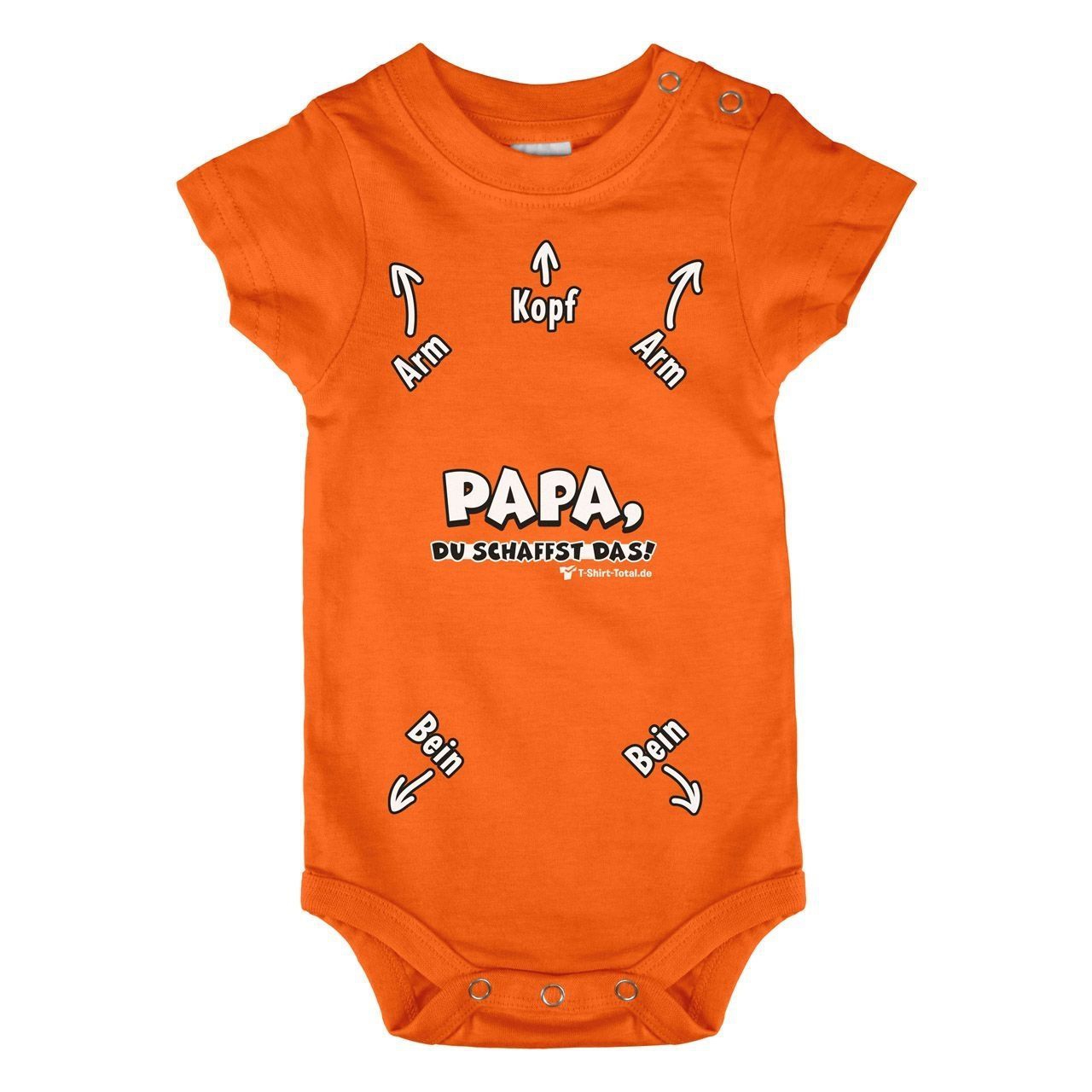 Papa du schaffst das Baby Body Kurzarm orange 68 / 74